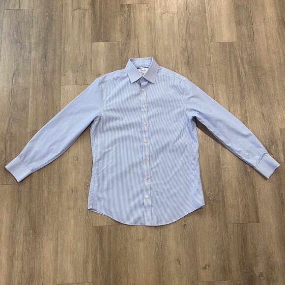 Charles Tyrwhitt Non-Iron Stretch Poplin Bengal Stripe Shirt (15.5/33 inches) - Picture 3 of 8